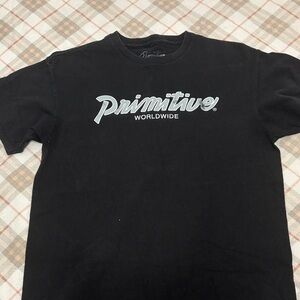 Primitive Black Tee with White Logo
